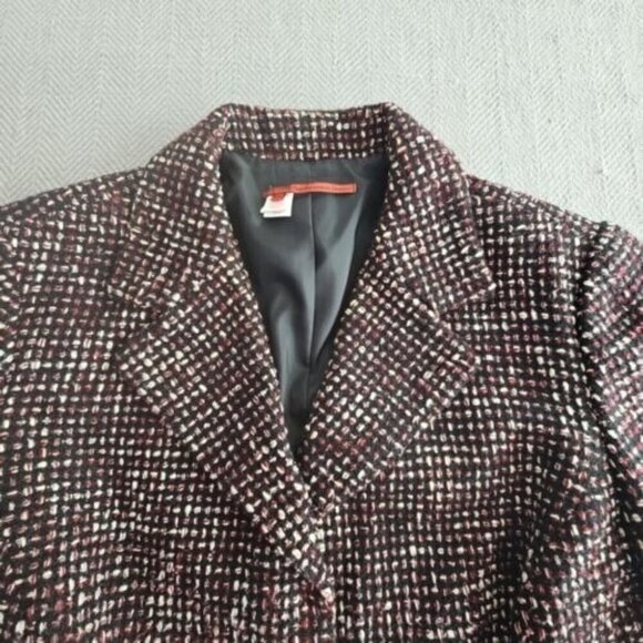 Tape Measure Women's Tweed Jacket Blazer 3-Button Port and Black Lace Gothcore - Picture 7 of 16